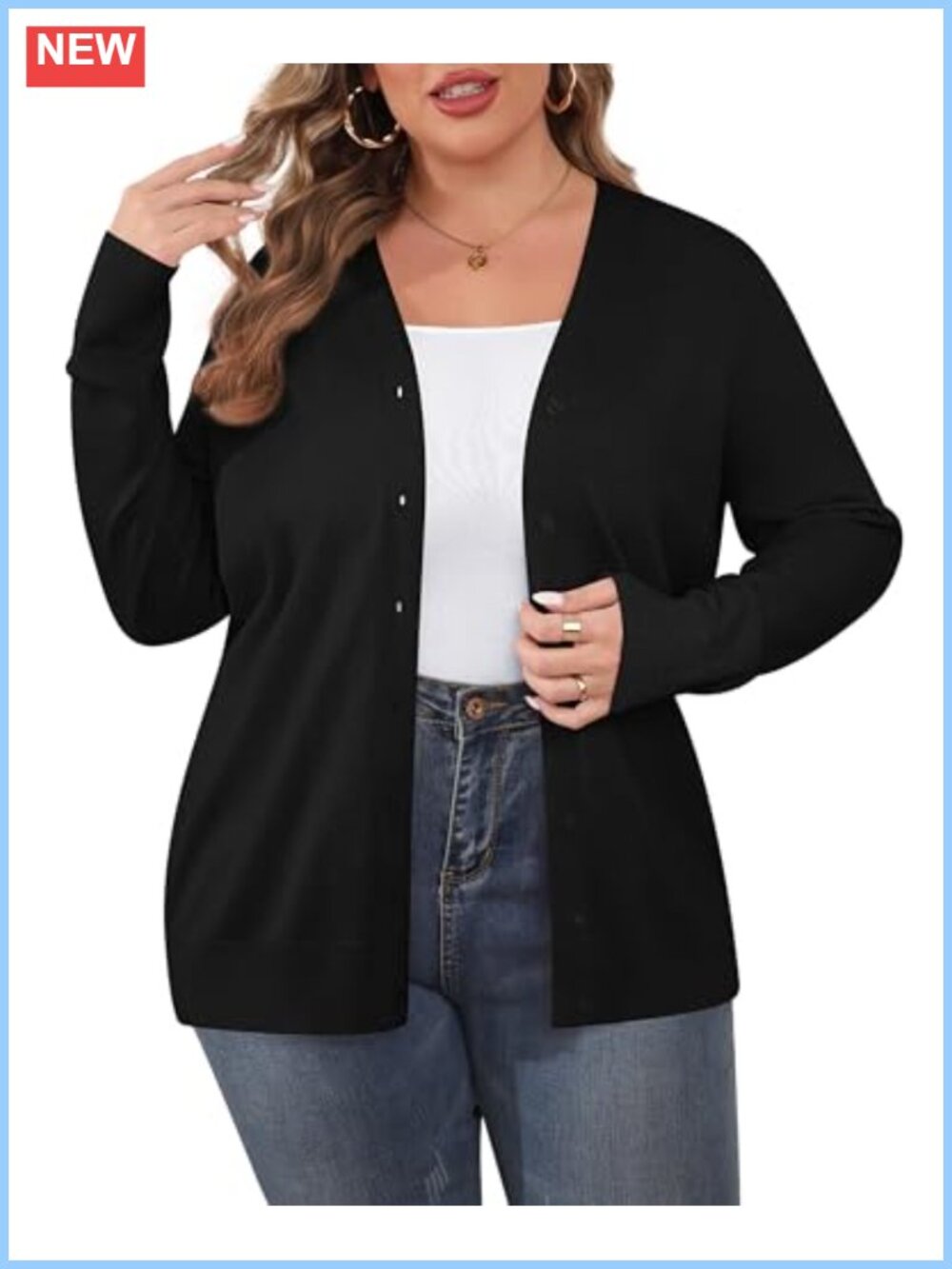 80% Viscose 20% Nylon Plus Size Cardigan Long Sleeve Lightweight Women's Open